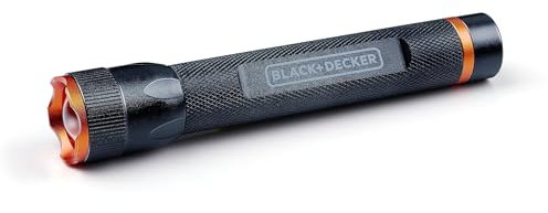 Black+Decker Torcia a LED, 200 lumen, 3,5 W, portata 65 m, 3 modalità di illuminazione: alta, bassa, pulsante, nero/arancione
