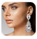 Prom Drop Chandelier Earrings for Women Dangling Bling Hypoallergenic Large Rhinestone Earrings Formal Wedding Jewelry