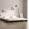 OHOOWOO Palettenbett Grau 120x190 cm Massivholz Kiefer,Massives Kiefernholz PalettenBett 4FT Small Double Graues Holzbett für modernen Schlafkomfort