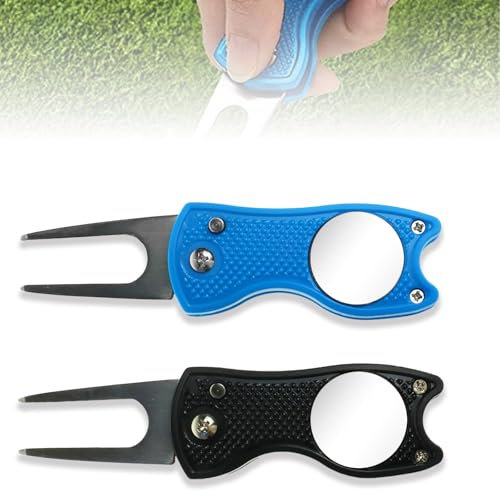TuseRxln Pitchgabel Golf Golf Reparatur Pitchgabel, 2 Stück Pitchgabel Golf, Golf Accessories, Für die Rasenreparatur von Golfschlägern können auch als Geschenk für Golfwerkzeuge verwendet Werden.