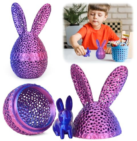3D Printed Animals, Easter Bunny 3D Printed Toys, 3d Printed Egg Fidget Toys for Kids, Autism Toys Egg Toy for Anxiety Relief, Flexible Joints Bunny Easter Egg Gift for Teen Boys