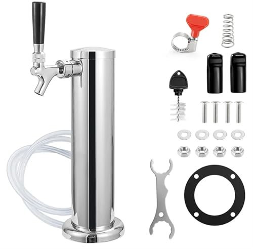 Colonne à BièRe Avec Robinet Tour de bière à robinet unique, distributeur de tour de Kegerator de bière pression, colonne de bière polie de 3 pouces de diamètre avec outils de clé à tube Tour à BièRe