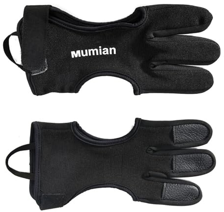 Skyttehandske - ungdomshandske, fingerskytte med fingrar med 3 fingrar för vänster och höger hand, fingerskydd med böjd förening