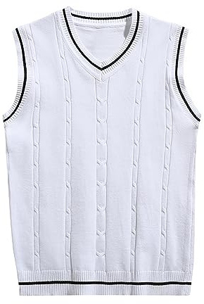 RUMAOZIA Gilet lavorato a maglia da uomo, senza maniche, in cotone, con scollo a V, classico, per l'inverno, per gli uomini, abbigliamento a maglia, casual, tinta unita