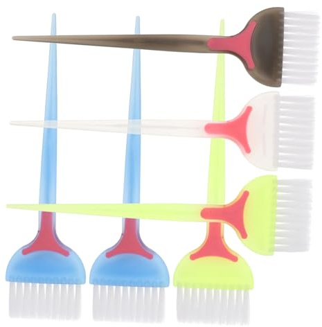 Ipetboom Set 6 Pezzi Spazzola per Tintura dei Chioma Setole Dense in PC Riutilizzabile per Applicazione Uniforme Colori Assortiti Fai da Te a Casa Colore Casuale