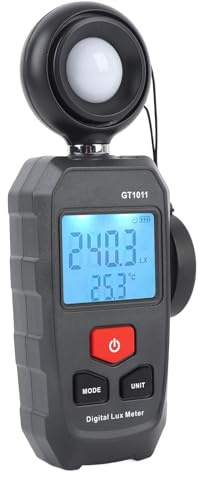 FTVOGUE Iluminómetro Digital Luxómetro Medidor de Luz con Pantalla LCD 200000Lx Rango Automático, Material ABS para Crecimiento de Plantas en Interiores y Exteriores Medición de Luz Fluorescente LED