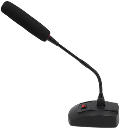 Plyisty Microfono a Condensatore a Collo di Cigno, Modello di Acquisizione Cardioide con Alimentazione XLR 48 V e Piedini Antiscivolo, per Conferenze e Riunioni di Videoconferenza