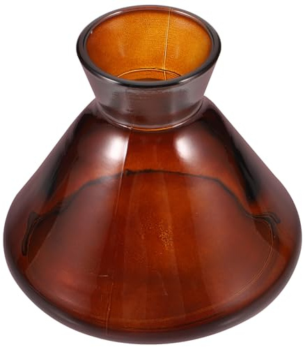 TOVINANNA Flacon Diffuseur en Verre 220 ML Transparent à Large Ouverture Trompette Flacon Diffuseur d'Huiles Essentielles Décoratif Marron Récipient pour Diffusion d'Arômes Ménager