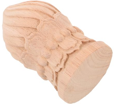 JOINPAYA Remate de Madera Maciza para Escaleras Diseño de Piña Tallada Tamaño 5X9 CM sin Pintar Balaustre Decorativo Europeo para Postes y Proyectos de Bricolaje Interior