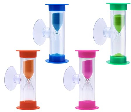 4 pezzi clessidra, clessidra per bambino, 3 minuti, orologio timer da cucina, lavarsi i denti