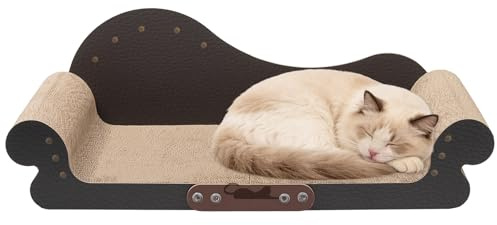 Rascador para gatos, alfombrilla para rascar sofá, tumbona grande, cartón rascador para gatos, de cartón ondulado fuerte para cama de gato, 68 cm de ancho, muebles para gatos, tablas para rascar gatos