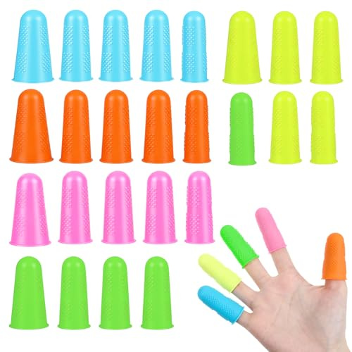 guduling 25 stycken varmt lim fingerskydd, fingerskydd för varmlim, skärbeständigt silikon fingerskydd i 3 storlekar, fingerskydd silikon för varmlim, vax, kolofonium, lim