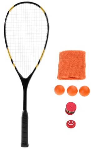 ZYKEJJDDAK Raquette de squash professionnelle avec cadre en alliage d'aluminium pour débutants, prise en main ergonomique, pagaies d'entraînement durables et absorbant les chocs pour l'entraînement