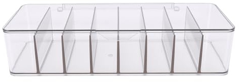 Yinhing Contact Lens Organizer, 8 Compartments Large Capacity Contact Lens Storage Case with Flip Top Design, for All Brands of Daily Monthly Disposable Lenses (Transparent Grey)