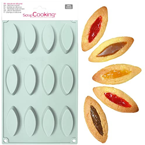 SCRAP COOKING 3126 Silicone Mould for 12 Cavity Trays - Soft Utensils for Cakes Biscuits Pastry - Mini Trays - Oven & Freezer Safe - Sea Green