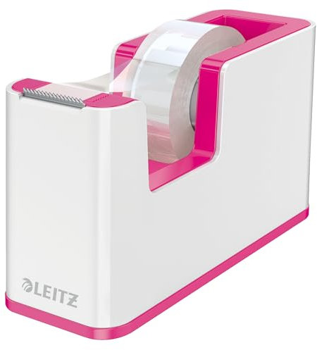 LEITZ 53641023 - Dispensador de cinta adhesiva WOW DUAL color fucsia metalizado/blanco