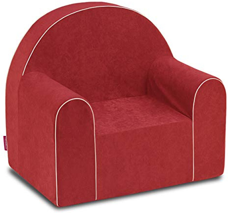 Badum - Poltrona per Bambini da 2 Anni - Poltrona per Bambini - con Rivestimento Sfoderabile, Lavabile - Idea Regalo, Regalo di Compleanno per Bambine, Bambini - Rosso
