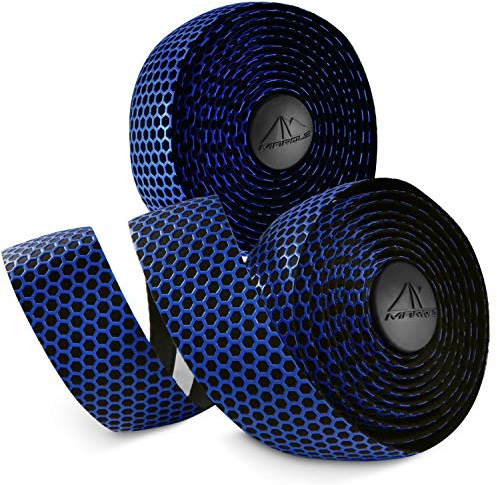 MARQUE Hex Bicycle Handlebar Tape - Road Bike Handle bar Tape 2PCS per Set (Blue)