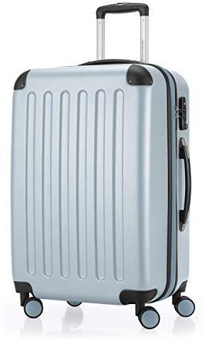 HAUPTSTADTKOFFER - SPREE - Hartschalen-Koffer Trolley Rollkoffer Reisekoffer, 4 Doppel-Rollen, 65 cm, 74 L, Pool Blue