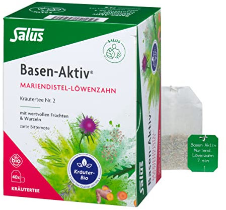 Salus Basen-Aktiv Mariendistel Löwenzahn Tee - 1x 40 Stück (72 g) - Kräutertee Nr. 2 - Salus Tee Qualität seit 1916 - mit wertvollen Früchten und Wurzeln – zarte Bitternote - bio