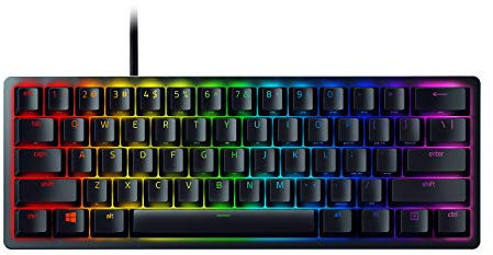 Razer Huntsman Mini 60% Gaming Keyboard: Fastest Keyboard Switches Ever - Linear Optical Switches - Chroma RGB Lighting - PBT Keycaps - Onboard Memory - Classic Black (Renewed)