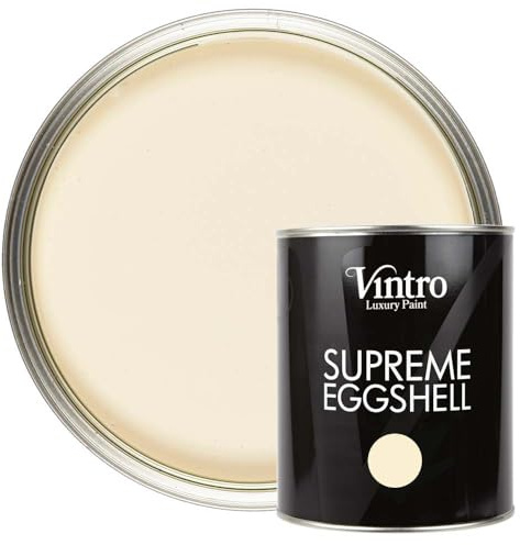 Vintro Paint | Satin Furniture Paint | Yellow Cream | Wood | Trim | Metal | Eggshell Finish | 1 Litre (Buckingham)
