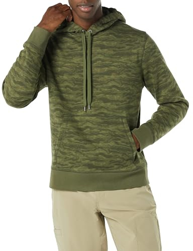 Amazon Essentials Felpa con Cappuccio, Non Apribile, Disponibile in Taglie Big & Tall Uomo, Verde Motivo Mimetico Astratto, XL