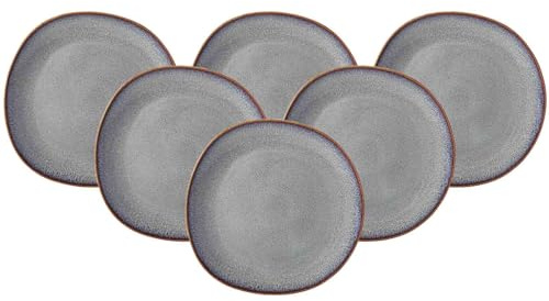 Villeroy & Boch like. by Lave Beige Speiseteller 6er Set, 28 cm, Runder Teller mit einzigartiger Glasur, Skandinavisches Design, Steingut, Beige