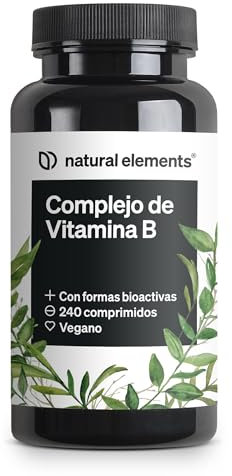 Vitamina B Complex + Cofactores - 240 Tabletas con las 8 vitaminas B - B1, B2, B3, B5, B6, B7, B9, B12 + Inositol y Colina en alta dosificación - Formas bioactivas - Probado en laboratorio