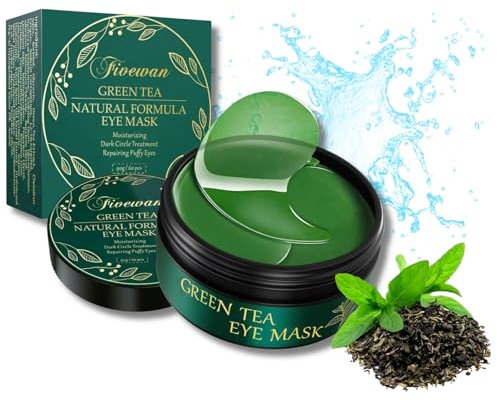 Green Tea Under Eye Gel Patches for Dark Circles and Puffy Eye Bags, 60 Pcs Collagen Under Eye Mask for Removing Wrinkles (60p, Green Tea)