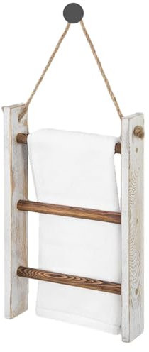 Échelle pour couvertures,Porte-Serviettes de Salle de Bain à 3 Niveaux | Échelle de décoration de Porte-Serviettes de Ferme, échelle de Serviette de thé de comptoir en Bois pour la Cuisine de sal