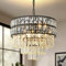 Lampadario moderno in cristallo nero, luce a sospensione a goccia contemporanea, luce a sospensione in cristallo rotonda per sala da pranzo, cucina, soggiorno, camera da letto, ingresso, foyer, ∅38 cm