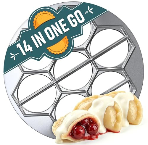Vareniki & Pierogi Maker – Heavy-Duty 14-Slot Mold Press for Homemade Dumplings, Pierogi, Pastries, Samosas, Turnovers & More – Multi-Kitchen Tool for Global Recipes NEW