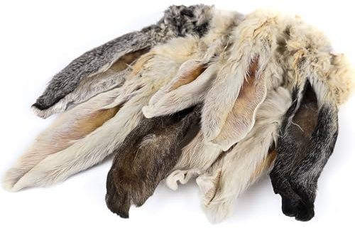 HERONS 5kg Premium Rabbit Ears with Fur - PREMIUM RABBIT EARS - 100% Natural Dog Treats Chews, Perfect for BARF Diet, Hypoallergenic Chew for Puppies, Adults & Seniors