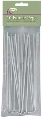Haxnicks 10x Fabric Pegs | Secure Weed Control Membrane Plant Protection Fabrics Garden Fleece Insect Mesh Garden Netting | Silver, Pack Of 10, 16 x 3.5 x 0.5 cm | Eco040101