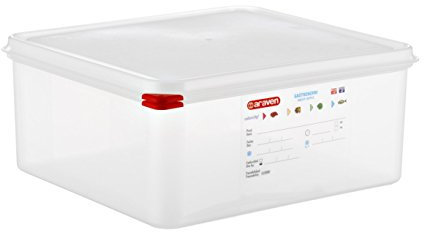 Araven 00470 – Recipiente hermético Gastronorm 2/3 ColorClip en Polipropileno de altura 150 mm , 13,5 litros , Transparente.