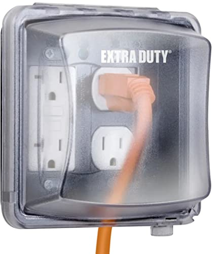 TayMac MM2420C Nonmetallic Extra Duty Weatherproof in-Use Electrical Outlet Cover for Home Improvement, 2-Gang, Clear