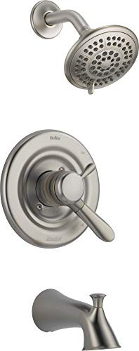 Delta Lahara 17 Series Dual-Function Tub and Shower Trim Kit with 5-Spray Touch Clean Shower Head, Stainless T17438-SS (Valve Not Included)
