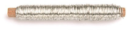 GLOREX 6 2220 042 - Wickeldraht, 0,5 mm x 50 m (100 g), silberfarben, zum Basteln und zum Binden von Gestecken und Kränzen
