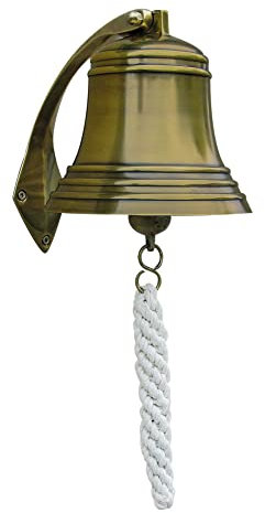Sea-Club Schiffsglocke Wandglocke Messing antik Ø=15cm