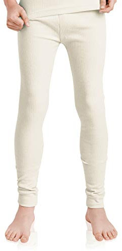 MT Kinder Ski- & Thermohose - Winter Unterwäsche lang für Jungen und Mädchen - Ecru Creme 146-152
