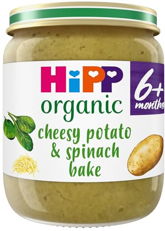 HiPP Organic Cheesy Potato & Spinach Bake Baby Food Jar 6+ Months 125g (Pack of 6)