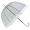 Strong Durable plastic DOME SEE THRU WEDDING UMBRELLA CLEAR WITH WHITE TRIM & HANDLE & DEEPEST DOME FOR PROTECTION