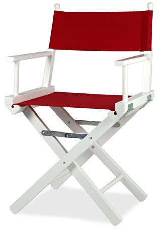 ArredaSì Silla Director de Cine Plegable en Madera lacada Blanco y Tela roja - Regista P