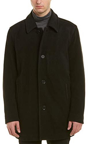 Cole Haan Signature Men's Wool Plush Car Coat, black, Large