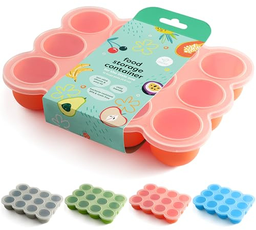chuckle - XL 12 X 75 ML Boîtes De Conservation Pour Aliments Pour Bébés Avec Couvercle - Silicone De Qualité Alimentaire - Aliments Pour Bébés Faits Maison, Légumes, Glaçons, Purées De Fruits