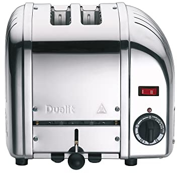 Dualit VARIO Premium Toaster 2 Scheiben Poliert, handgefertigter Toaster Retro aus Edelstahl mit ProHeat®-Heizelementen, mechanischer Timer, manueller Hebel, energieeffiziente britische Qualität