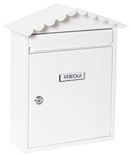 ARREGUI Visit E5741 Buzón Exterior de Acero, Tamaño M (Correo DIN A4 y Revistas), Buzón de Correo Individual, de Pared Mediano, Antilluvia, Fácil de Instalar, Blanco - 36x30x11 cm