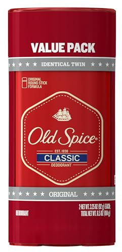 Old Spice Classic Deodorant for Men, 24hr Sweat & Odor Protection, Long Lasting Freshness, Clean & Masculine Fragrance, Original Scent, 3.25 oz (Pack of 2)