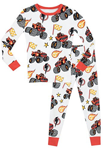 Blaze and the Monster Machines pyjamas med perfekt passform för pojkar, Vit, 98